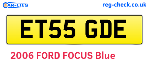 ET55GDE are the vehicle registration plates.