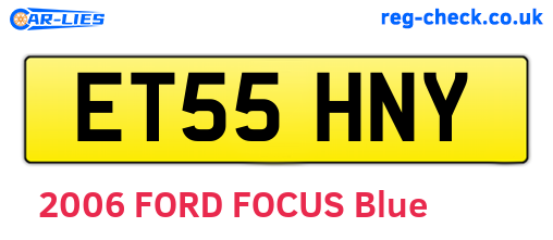 ET55HNY are the vehicle registration plates.