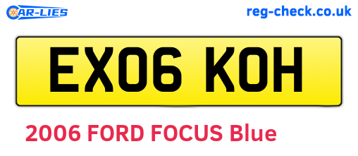 EX06KOH are the vehicle registration plates.