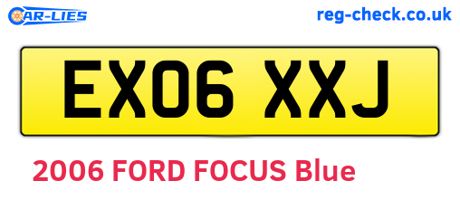 EX06XXJ are the vehicle registration plates.