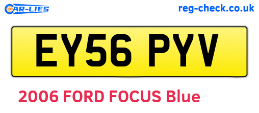 EY56PYV are the vehicle registration plates.