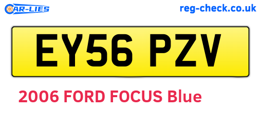 EY56PZV are the vehicle registration plates.