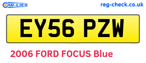 EY56PZW are the vehicle registration plates.