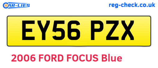 EY56PZX are the vehicle registration plates.