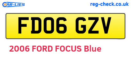 FD06GZV are the vehicle registration plates.