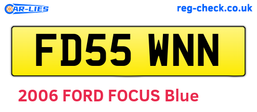 FD55WNN are the vehicle registration plates.