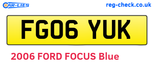 FG06YUK are the vehicle registration plates.
