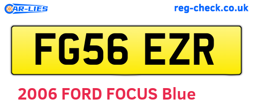 FG56EZR are the vehicle registration plates.
