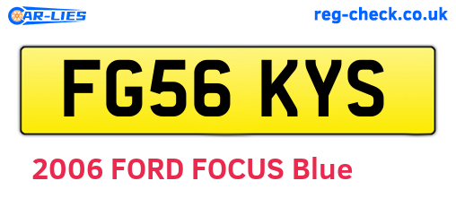 FG56KYS are the vehicle registration plates.