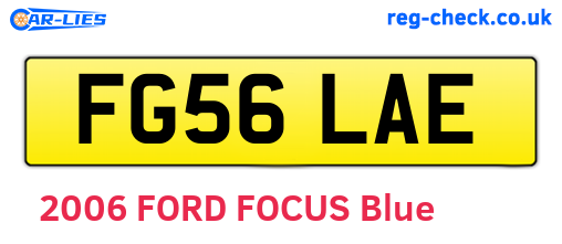 FG56LAE are the vehicle registration plates.