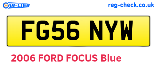 FG56NYW are the vehicle registration plates.