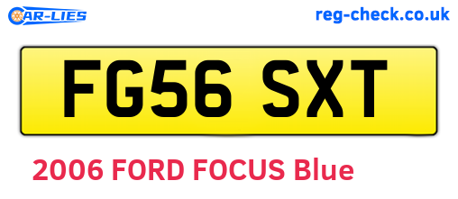 FG56SXT are the vehicle registration plates.