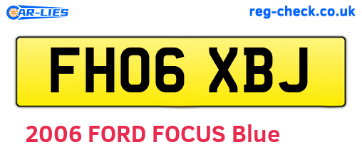 FH06XBJ are the vehicle registration plates.