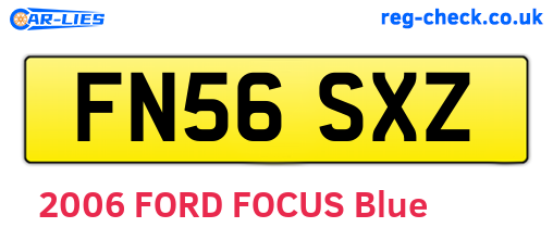 FN56SXZ are the vehicle registration plates.