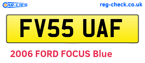 FV55UAF are the vehicle registration plates.
