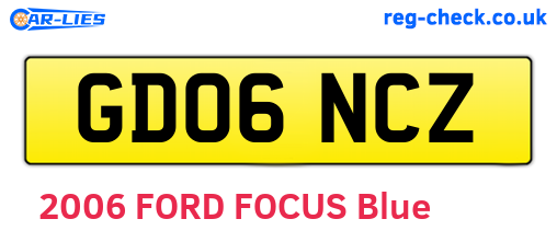 GD06NCZ are the vehicle registration plates.