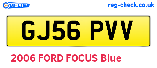 GJ56PVV are the vehicle registration plates.