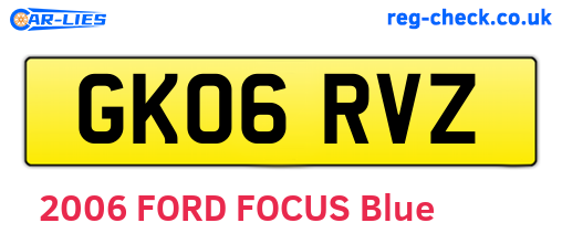 GK06RVZ are the vehicle registration plates.