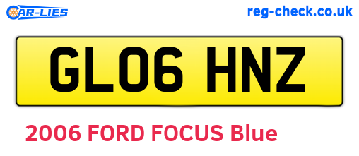GL06HNZ are the vehicle registration plates.