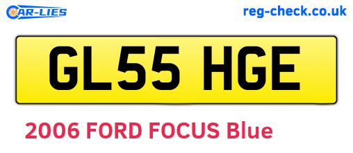 GL55HGE are the vehicle registration plates.