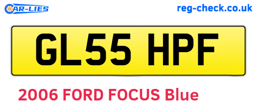 GL55HPF are the vehicle registration plates.