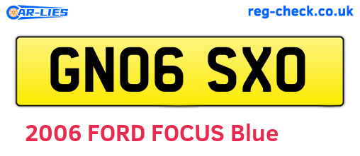 GN06SXO are the vehicle registration plates.
