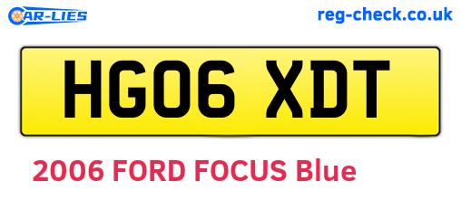HG06XDT are the vehicle registration plates.