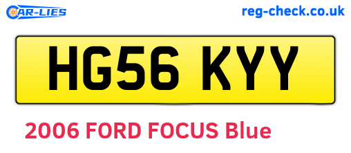 HG56KYY are the vehicle registration plates.