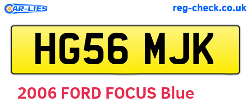 HG56MJK are the vehicle registration plates.