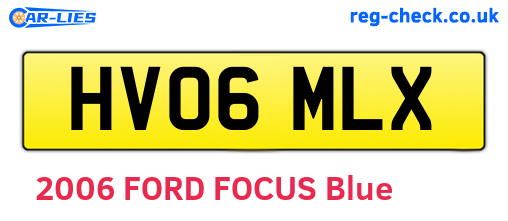 HV06MLX are the vehicle registration plates.