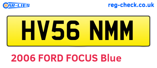 HV56NMM are the vehicle registration plates.
