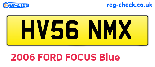 HV56NMX are the vehicle registration plates.