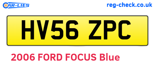 HV56ZPC are the vehicle registration plates.