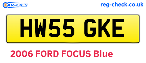 HW55GKE are the vehicle registration plates.