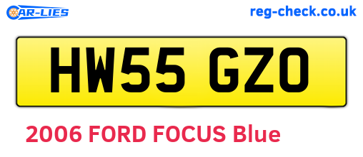 HW55GZO are the vehicle registration plates.