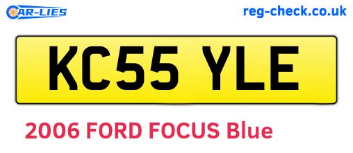 KC55YLE are the vehicle registration plates.