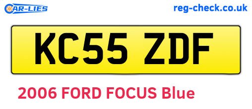 KC55ZDF are the vehicle registration plates.