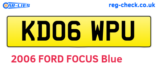 KD06WPU are the vehicle registration plates.