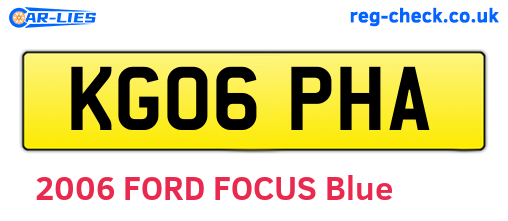 KG06PHA are the vehicle registration plates.