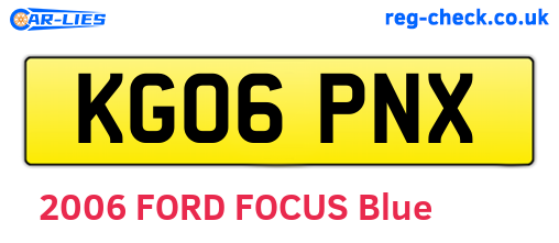KG06PNX are the vehicle registration plates.