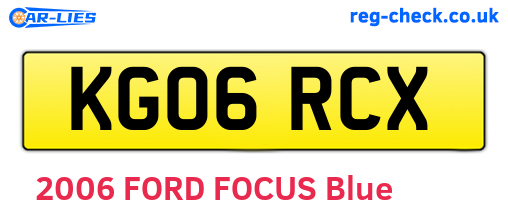 KG06RCX are the vehicle registration plates.