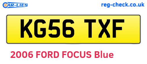 KG56TXF are the vehicle registration plates.