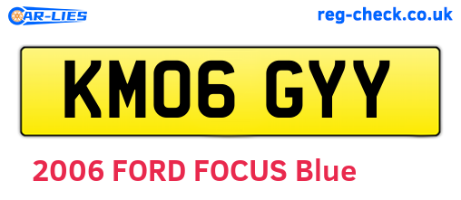 KM06GYY are the vehicle registration plates.