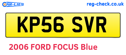 KP56SVR are the vehicle registration plates.