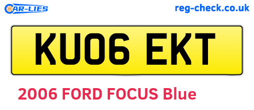 KU06EKT are the vehicle registration plates.