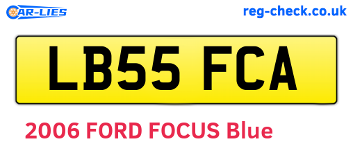 LB55FCA are the vehicle registration plates.