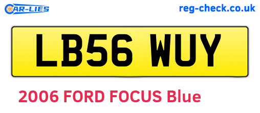 LB56WUY are the vehicle registration plates.