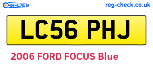 LC56PHJ are the vehicle registration plates.