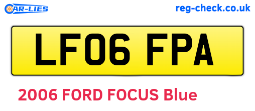 LF06FPA are the vehicle registration plates.