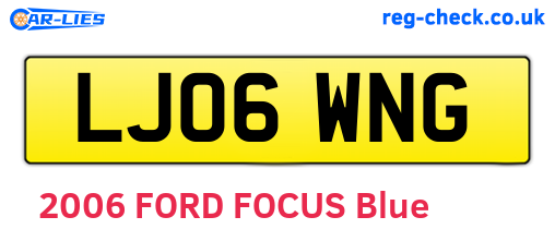 LJ06WNG are the vehicle registration plates.